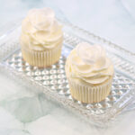 White cupcakes for recipe card