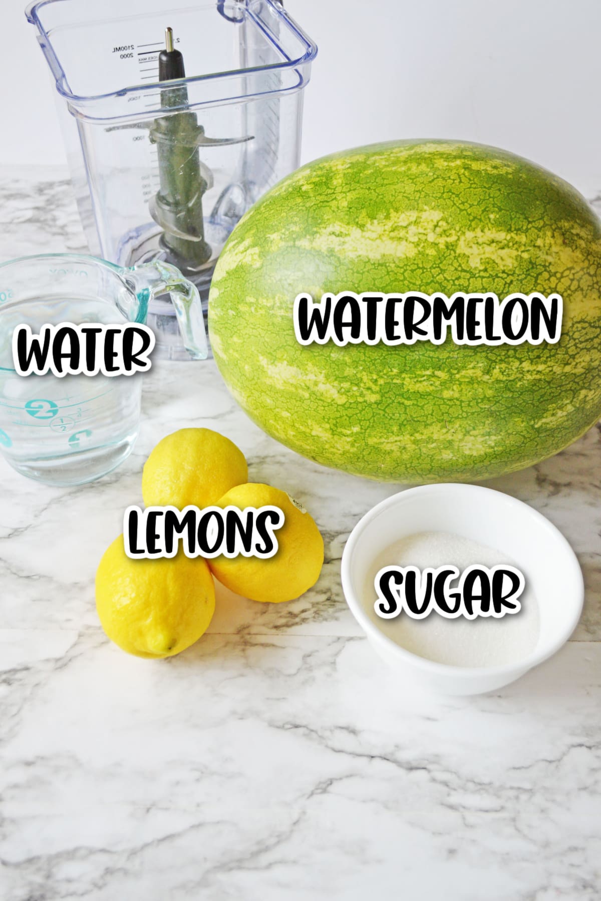 Ingredients for watermelon lemonade