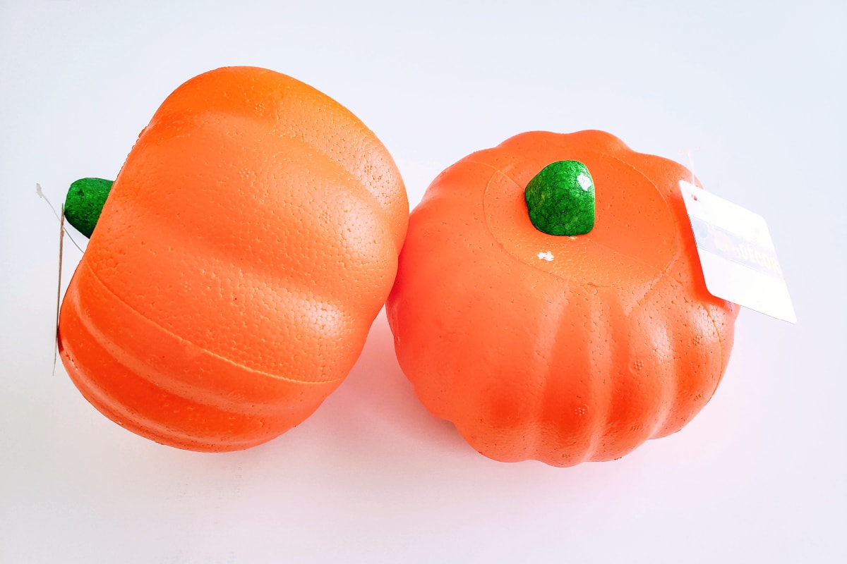 Orange Styrofoam Pumpkins from Dollar Tree