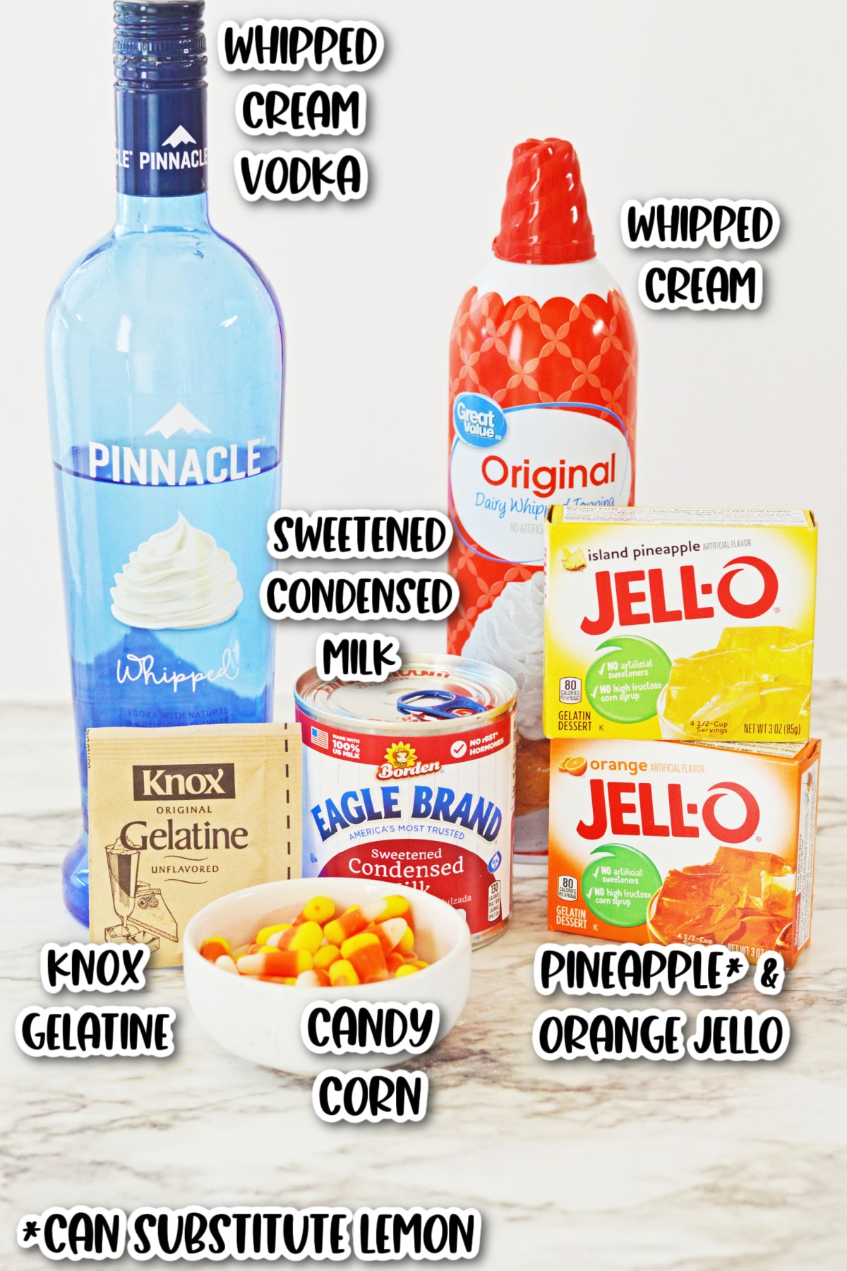 Candy Corn Jello Shots Ingredients