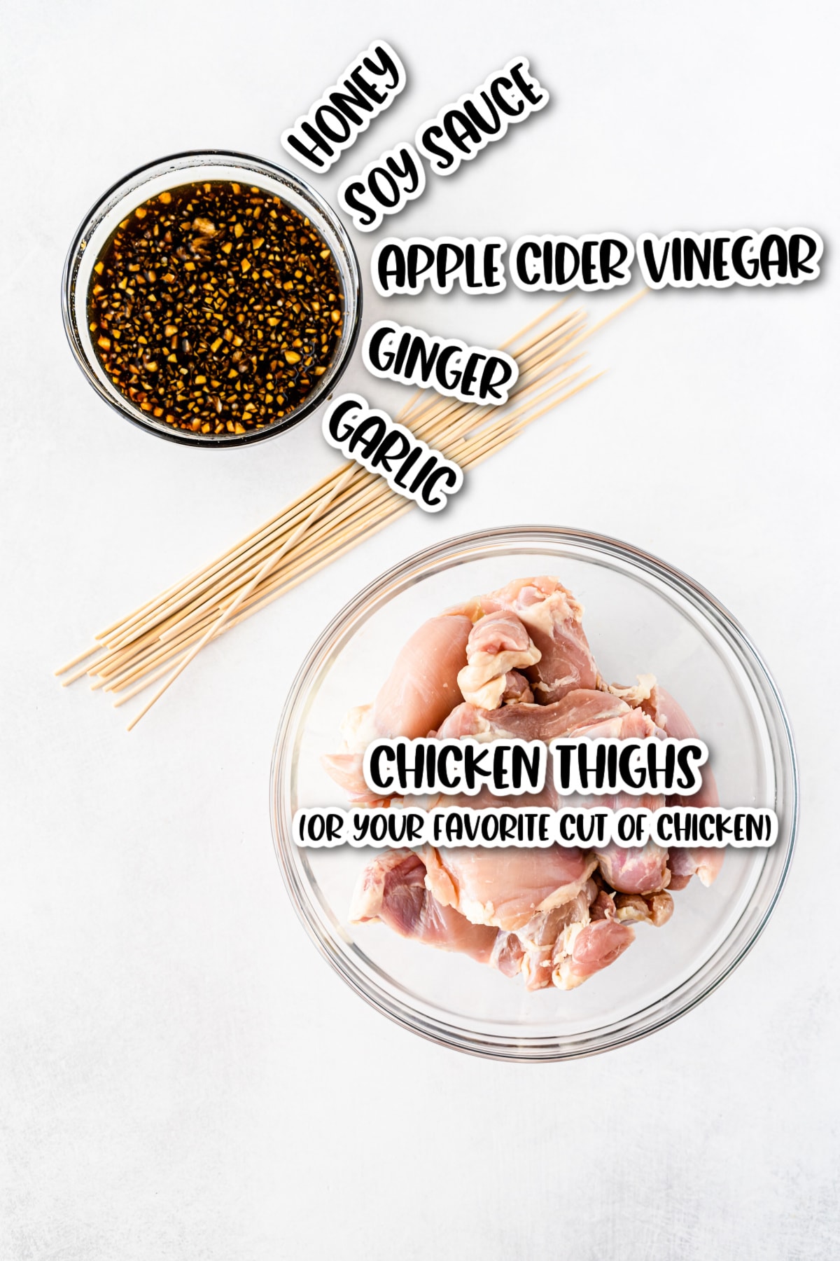 Chinese chicken on a stick Ingredients