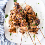Chinese chicken on a stick recipe card