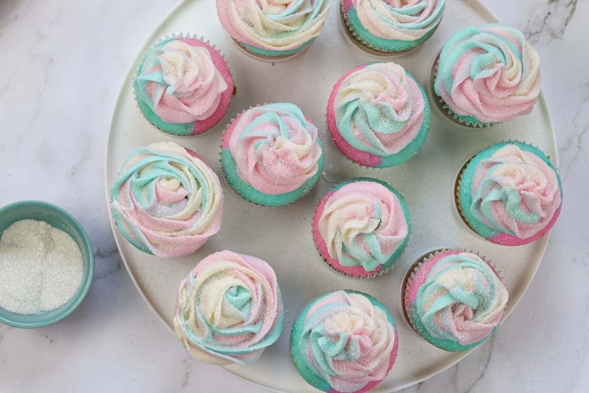 Cupcakes with sanding sugar