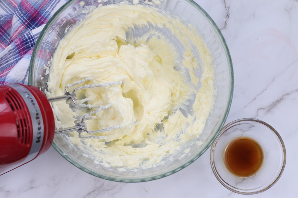 Creamed butter with vanilla extract