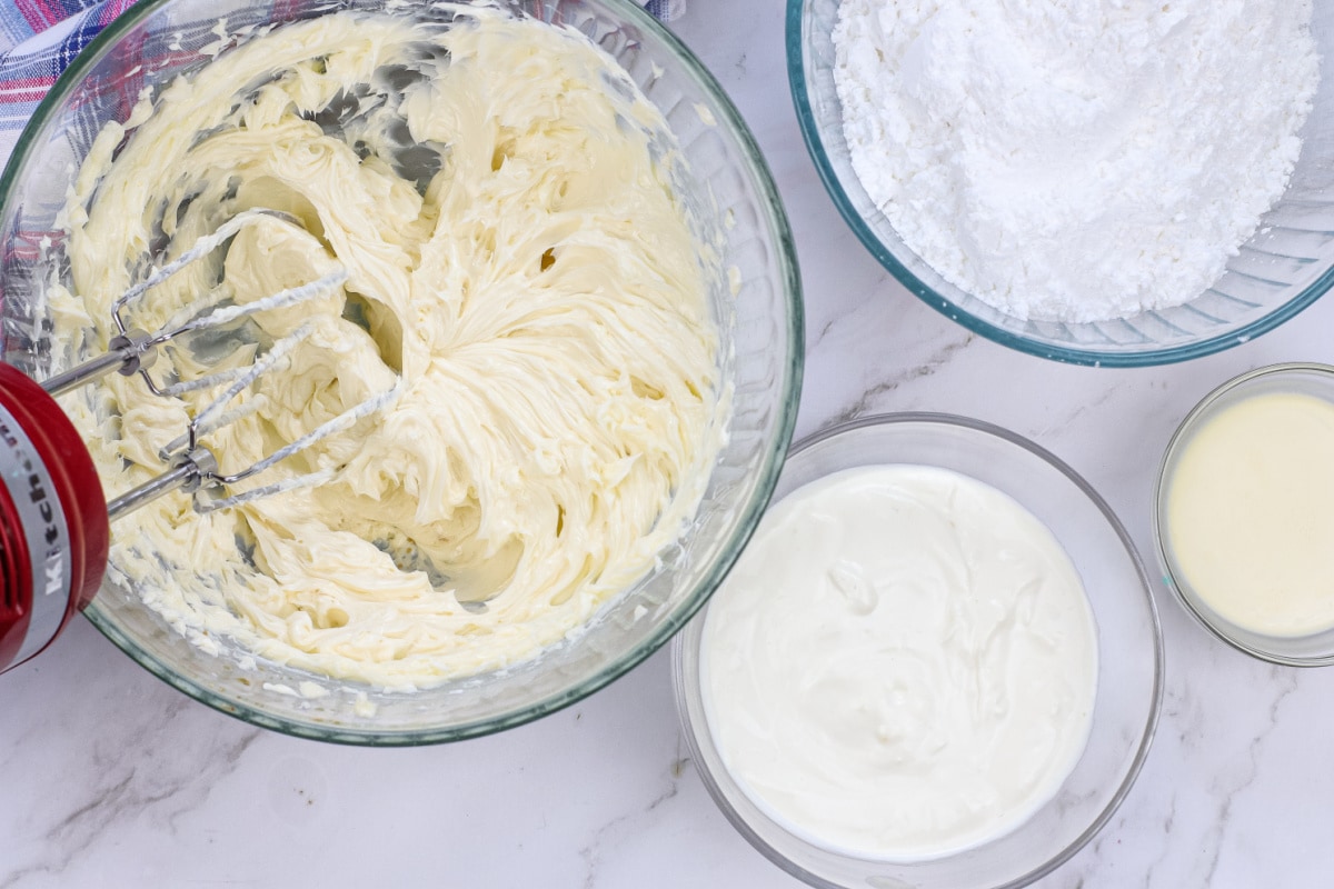 Creamed butter with other ingredients
