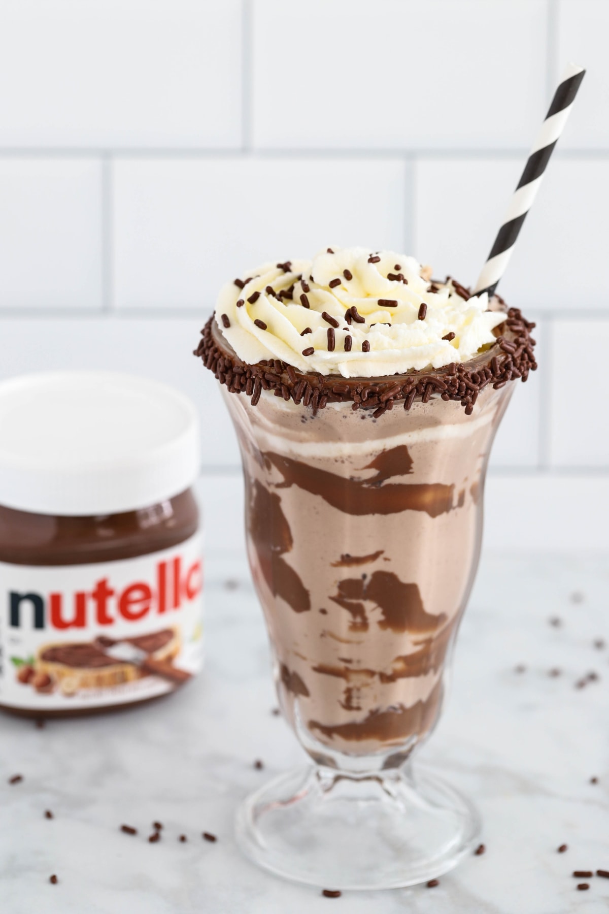 Nutella Milkshake With White Background