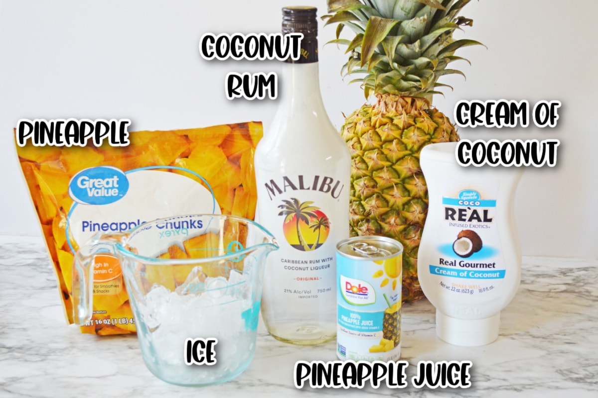 Ingredients for pina colada