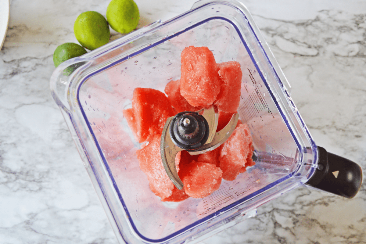Frozen watermelon in blender