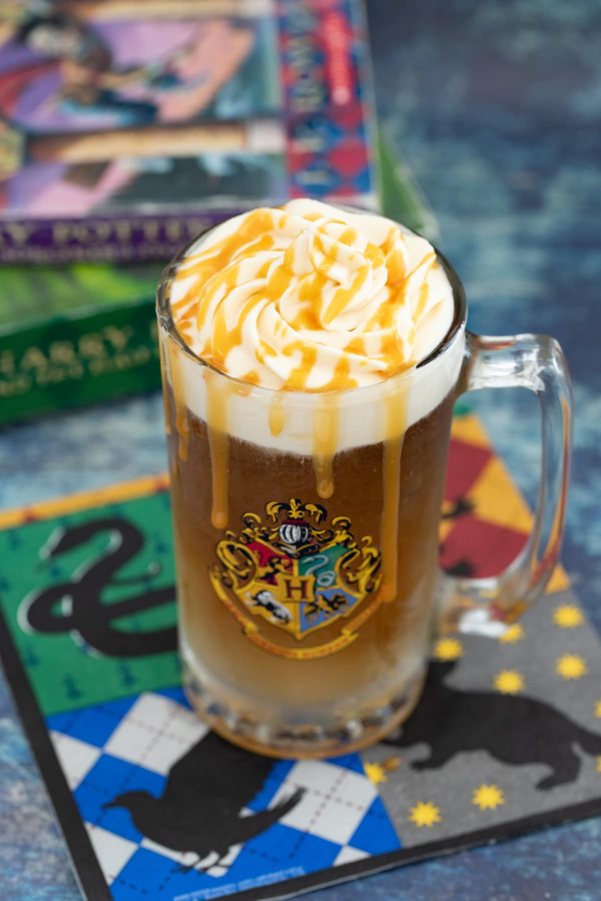 Boozy butterbeer in Harry Potter glass