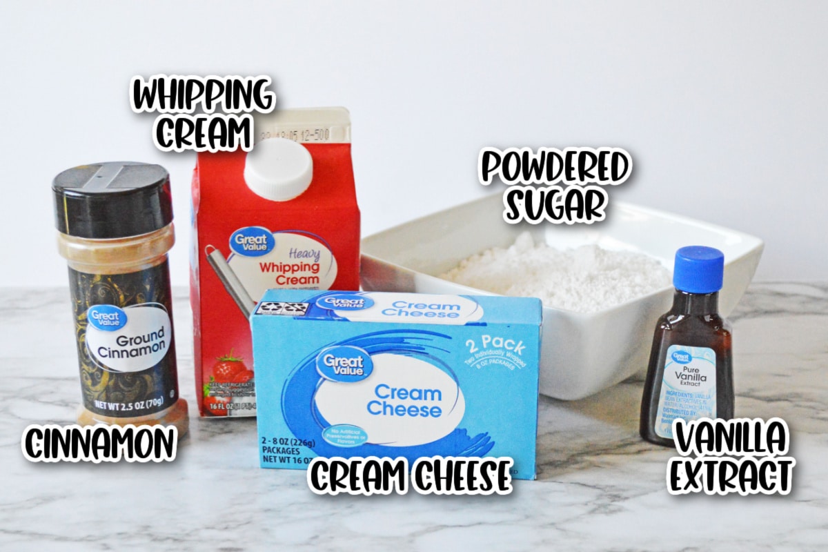 Ingredients for cream cheese frosting