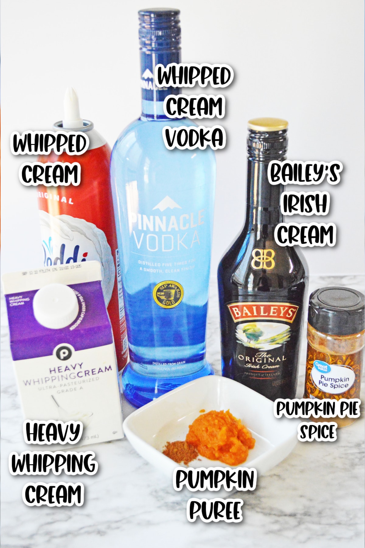 Ingredients for pumpkin martini