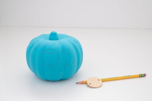 Penciled in eyes for Sully pumpkin