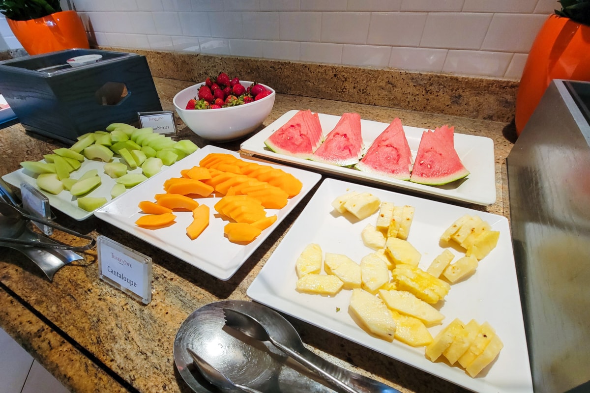 Plates filled with a variety of fresh fruit