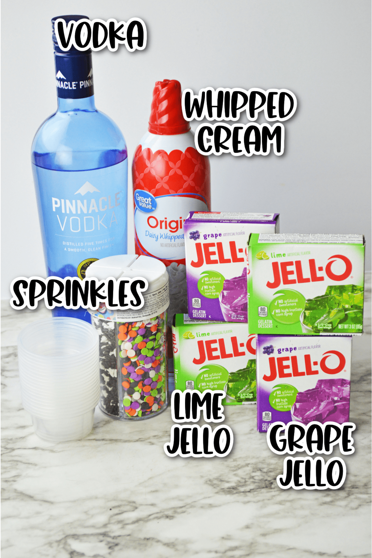 Ingredients for Halloween Jello Shots