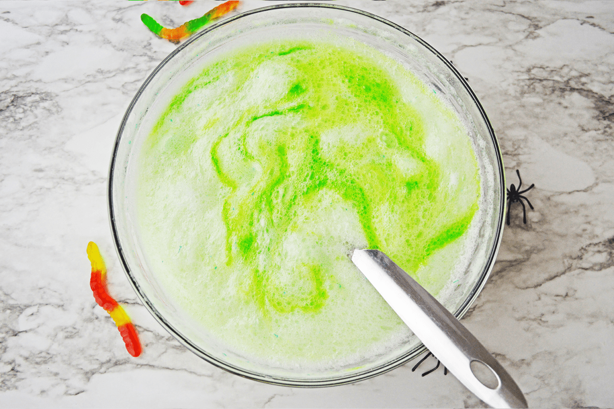 Green food coloring added to Halloween punch