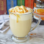 Hot Boozy Butterbeer in a glass mug