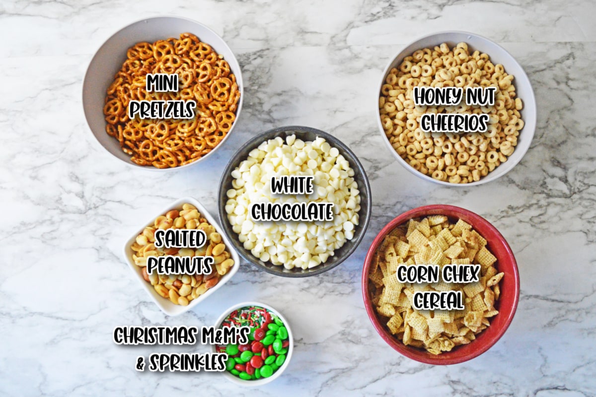 White Chocolate Christmas Chex Mix ingredients