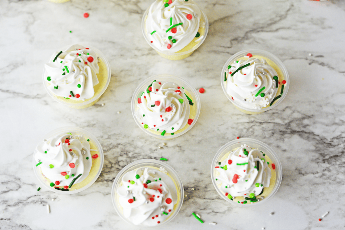 Christmas Cookie Pudding Shots from above