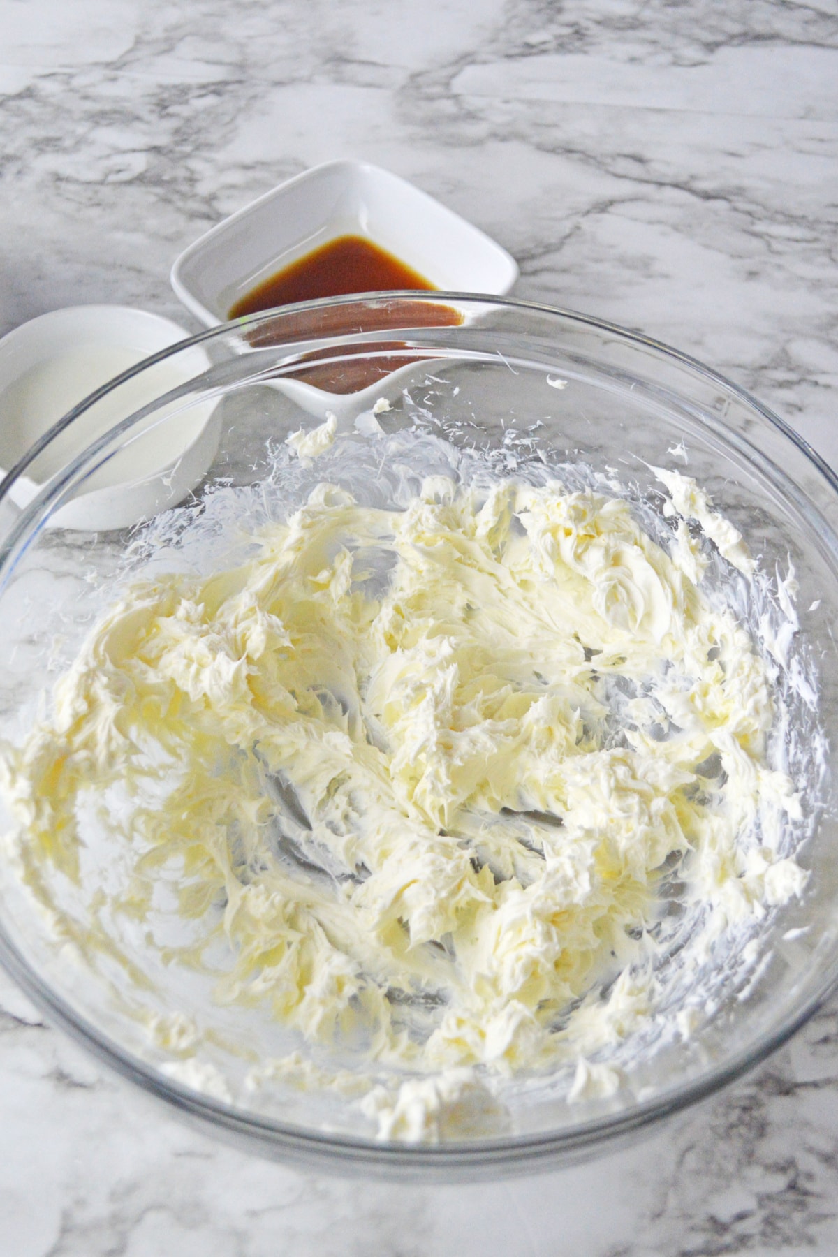 Cream cheese in bowl