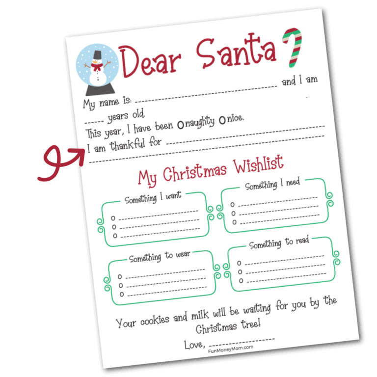 Free Printable Christmas Wish List For Santa - Fun Money Mom