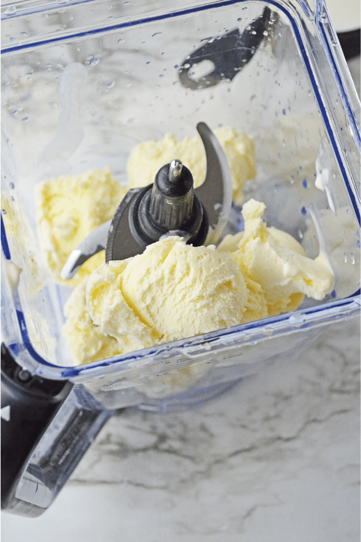 Vanilla ice cream in blender