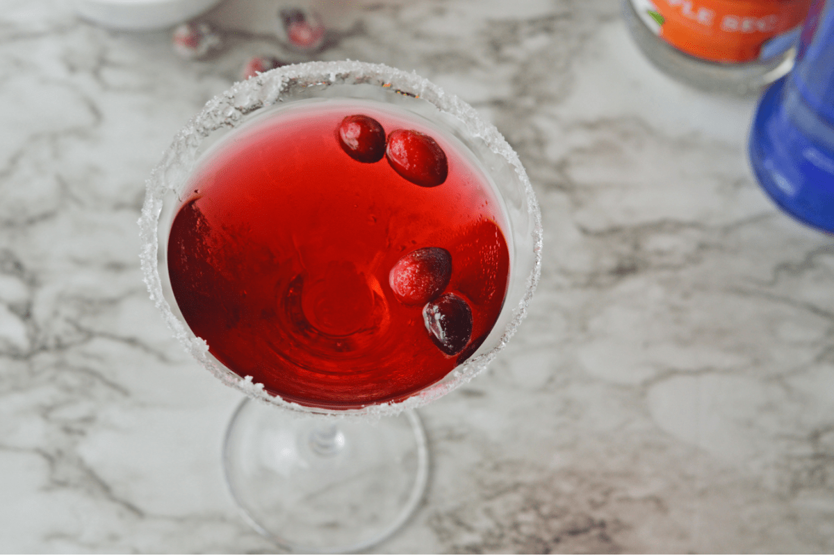 Cranberry martini from above