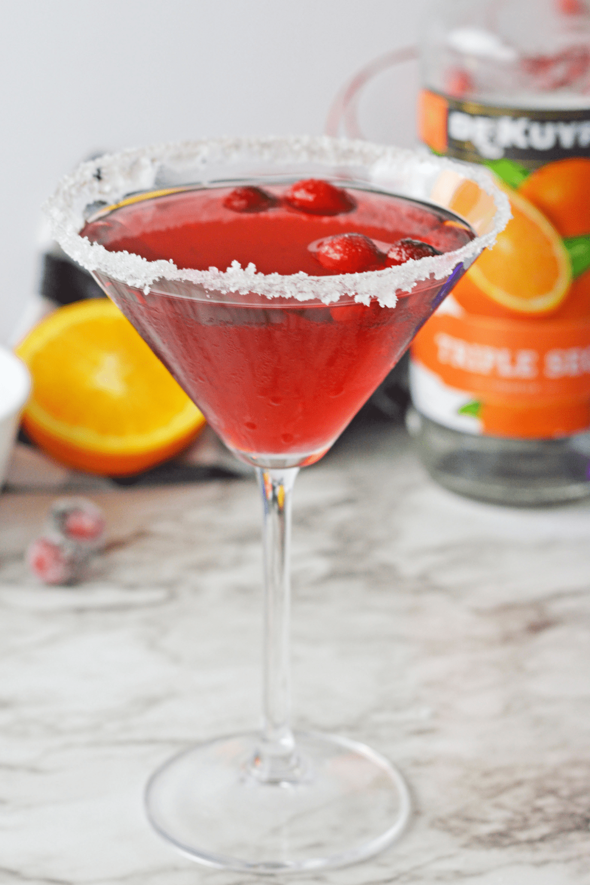 Cranberry Martini with Triple Sec bottle