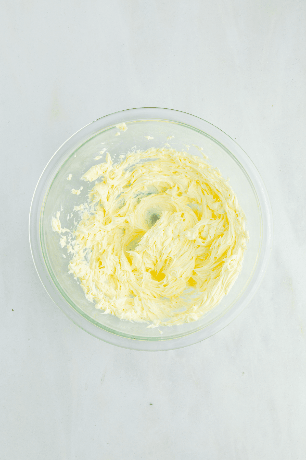 Butter creamed in bowl