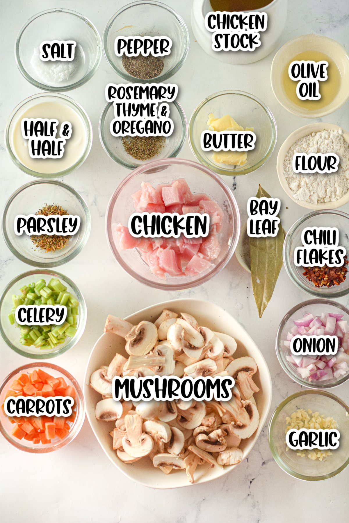 Chicken & Mushroom Soup Ingredients