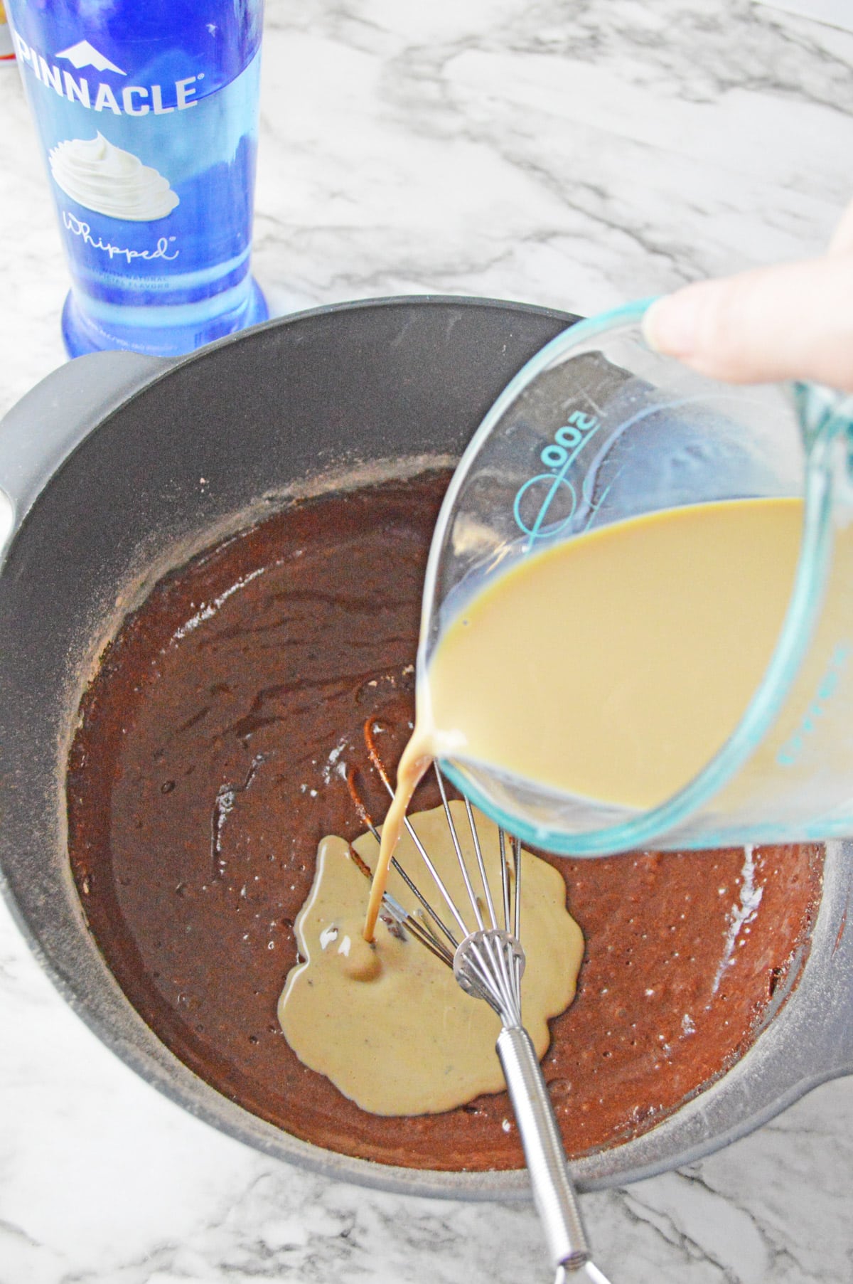 Adding Baileys to pudding mixture