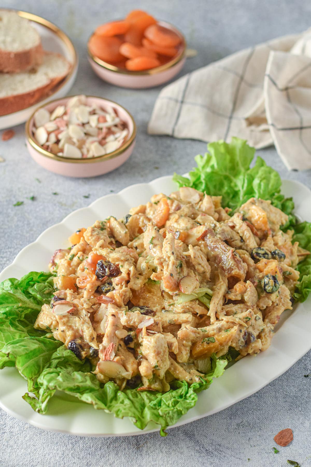 Coronation chicken on bed of lettuce