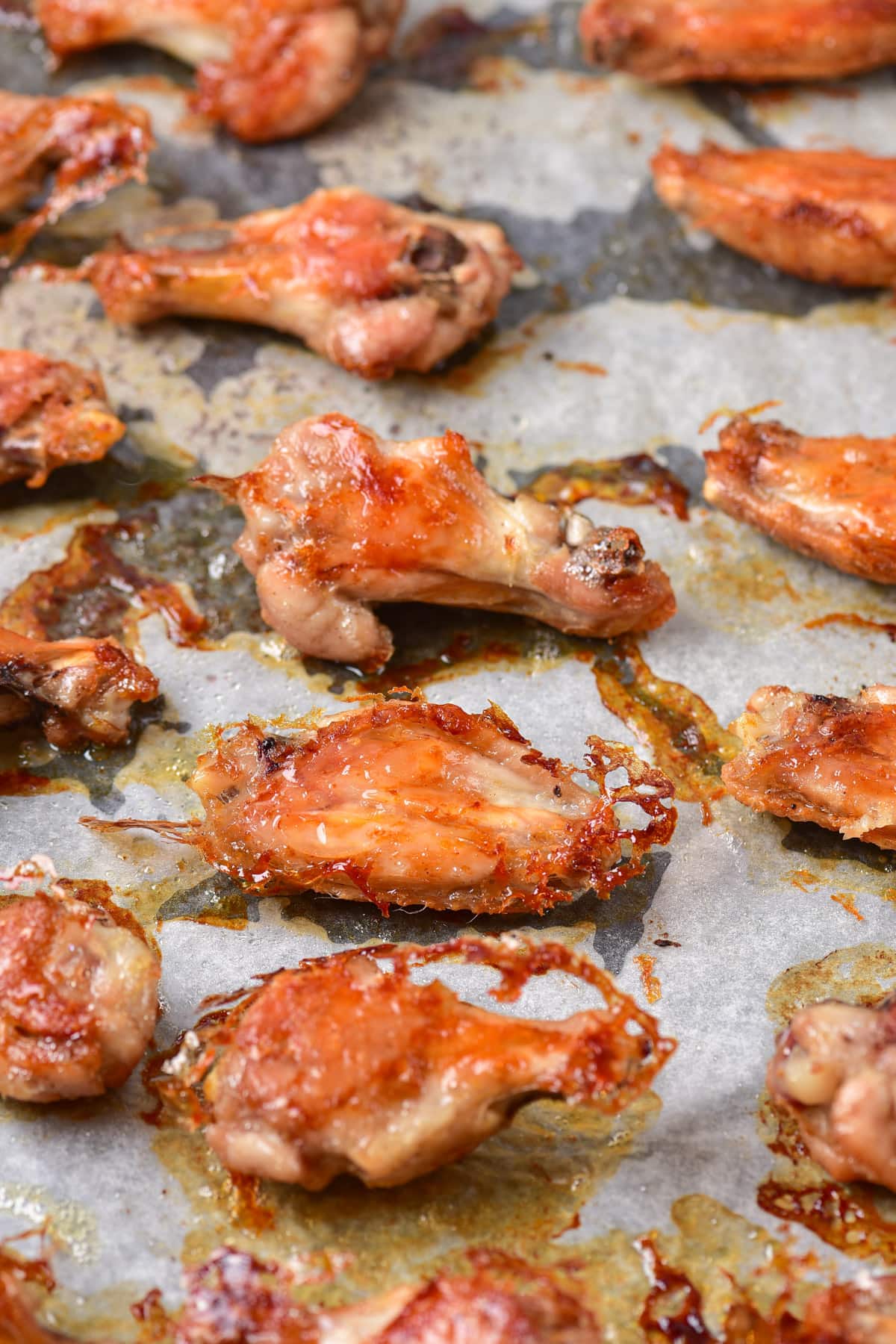 Chicken wings on parchment paper