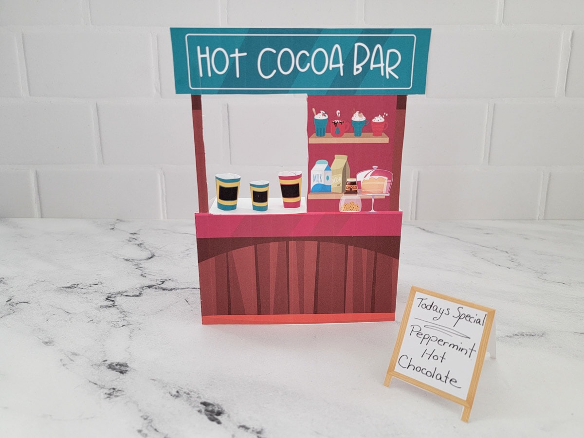 Elf On The Shelf Hot Cocoa Bar with specials sign