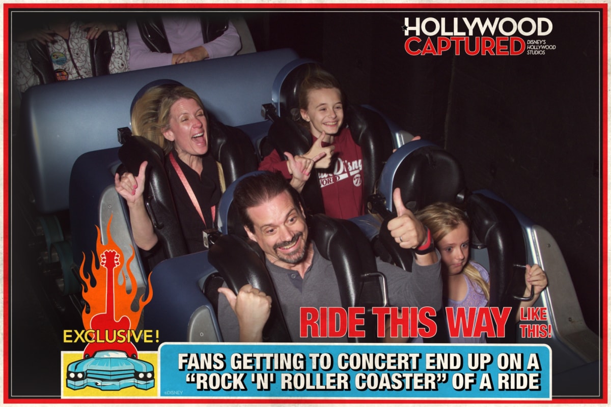 Family Photo on the Rock-n-Roller coaster