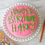 Harry Potter Birthday Cake on round plate
