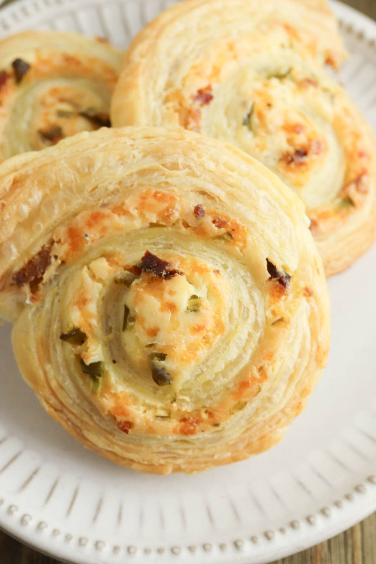Puff pastry pinwheels on plate
