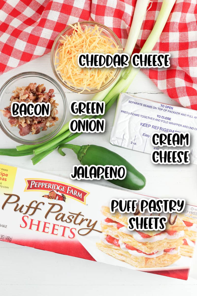 Ingredients for jalapeno popper pinwheels