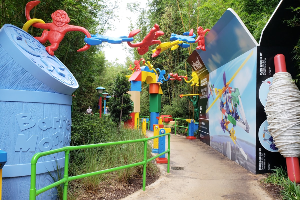 Path with giant toys at Toy Story Land