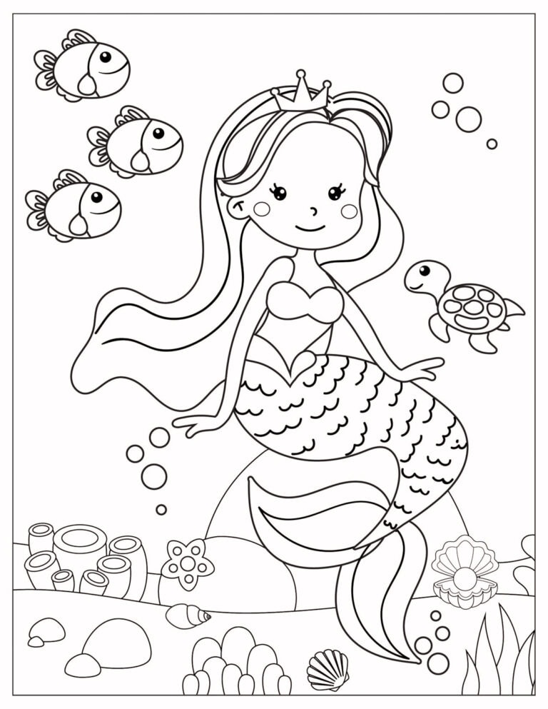 Mermaid Coloring Pages (Free Printable) - Fun Money Mom