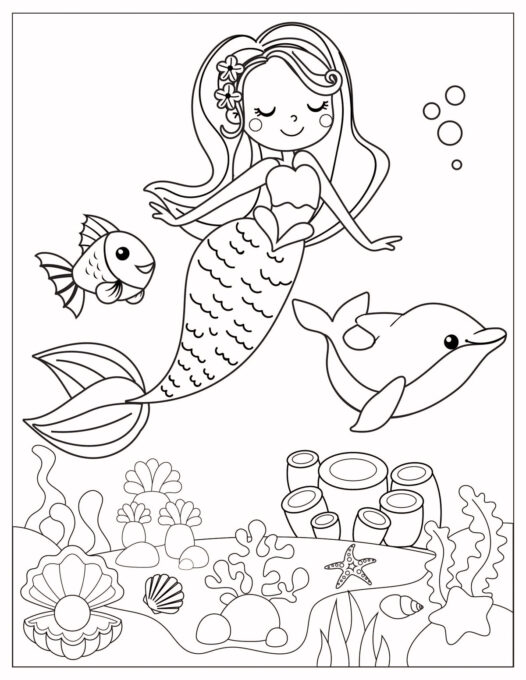 Mermaid Coloring Pages (Free Printable) - Fun Money Mom