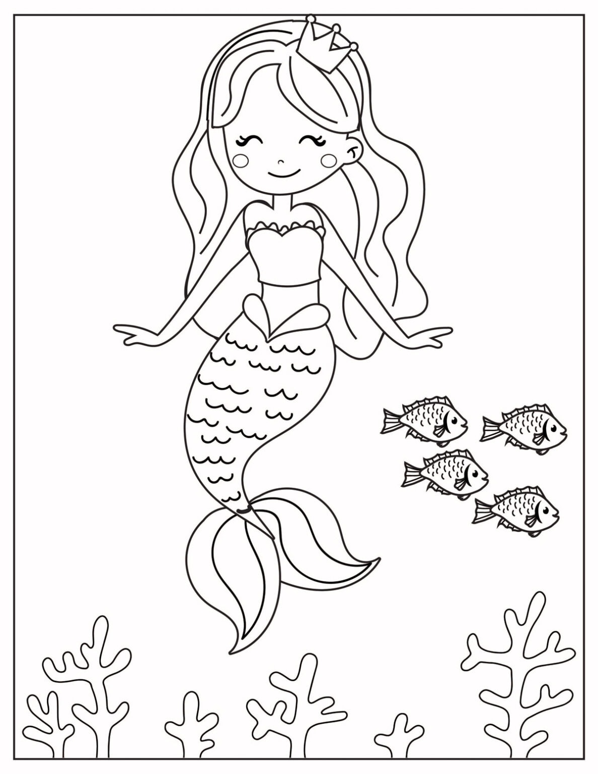 Mermaid Coloring Pages (Free Printable) - Fun Money Mom