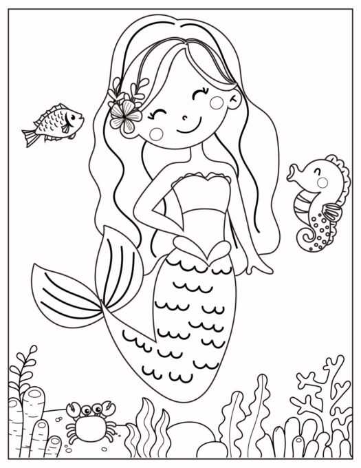 Mermaid Coloring Pages (Free Printable) - Fun Money Mom