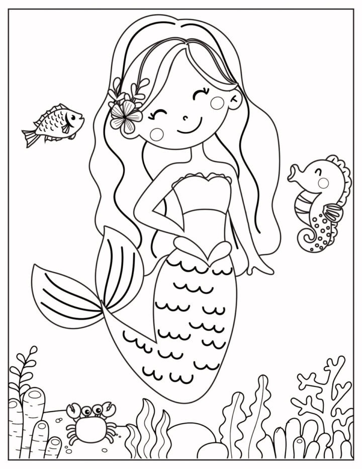 Mermaid Coloring Pages (Free Printable) - Fun Money Mom