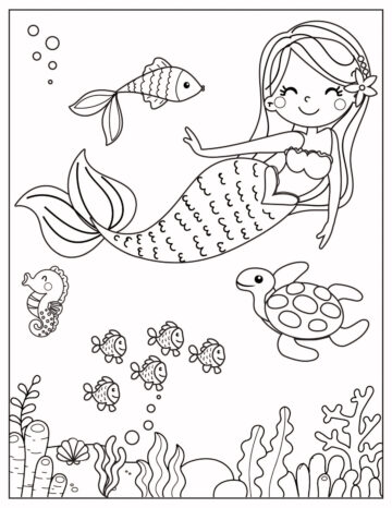 Mermaid Coloring Pages (Free Printable) - Fun Money Mom