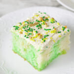 St. Patricks Day poke cake recipe card image