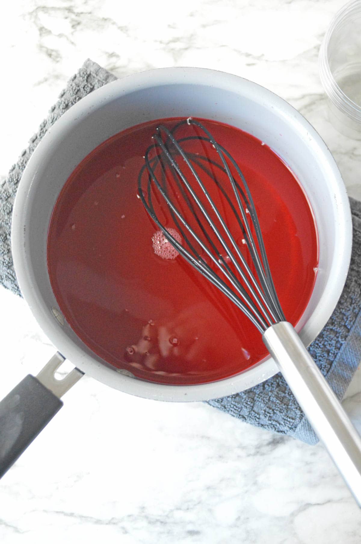 Whisking mixture together