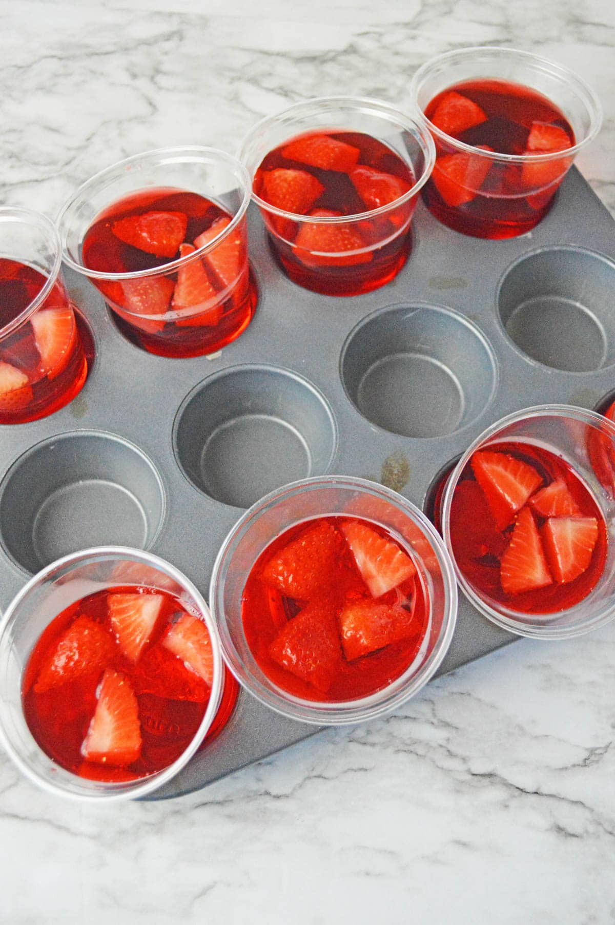 Jello with strawberries added