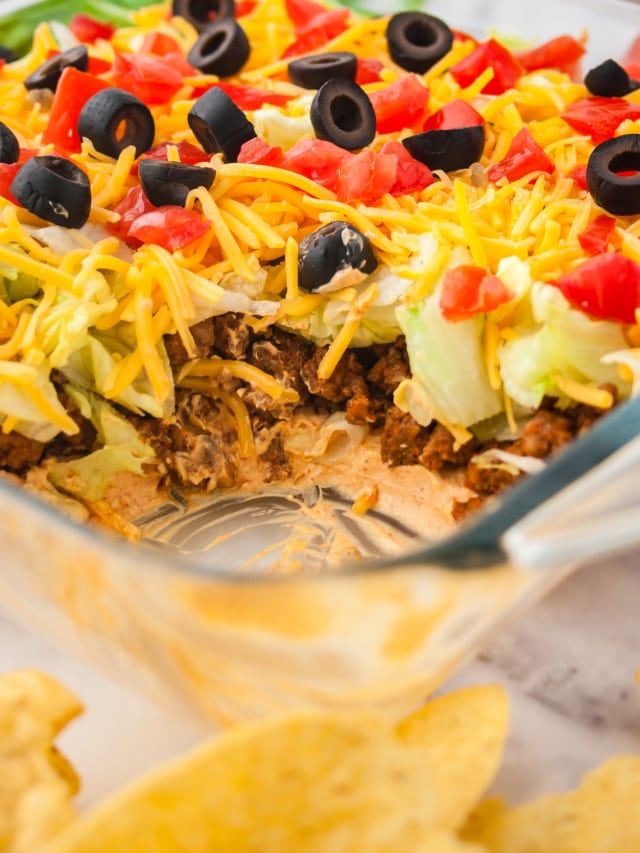 Taco Dip Recipe With Ground Beef story - Fun Money Mom