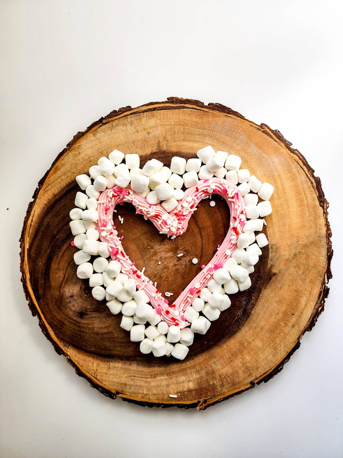 Marshmallows in heart shape