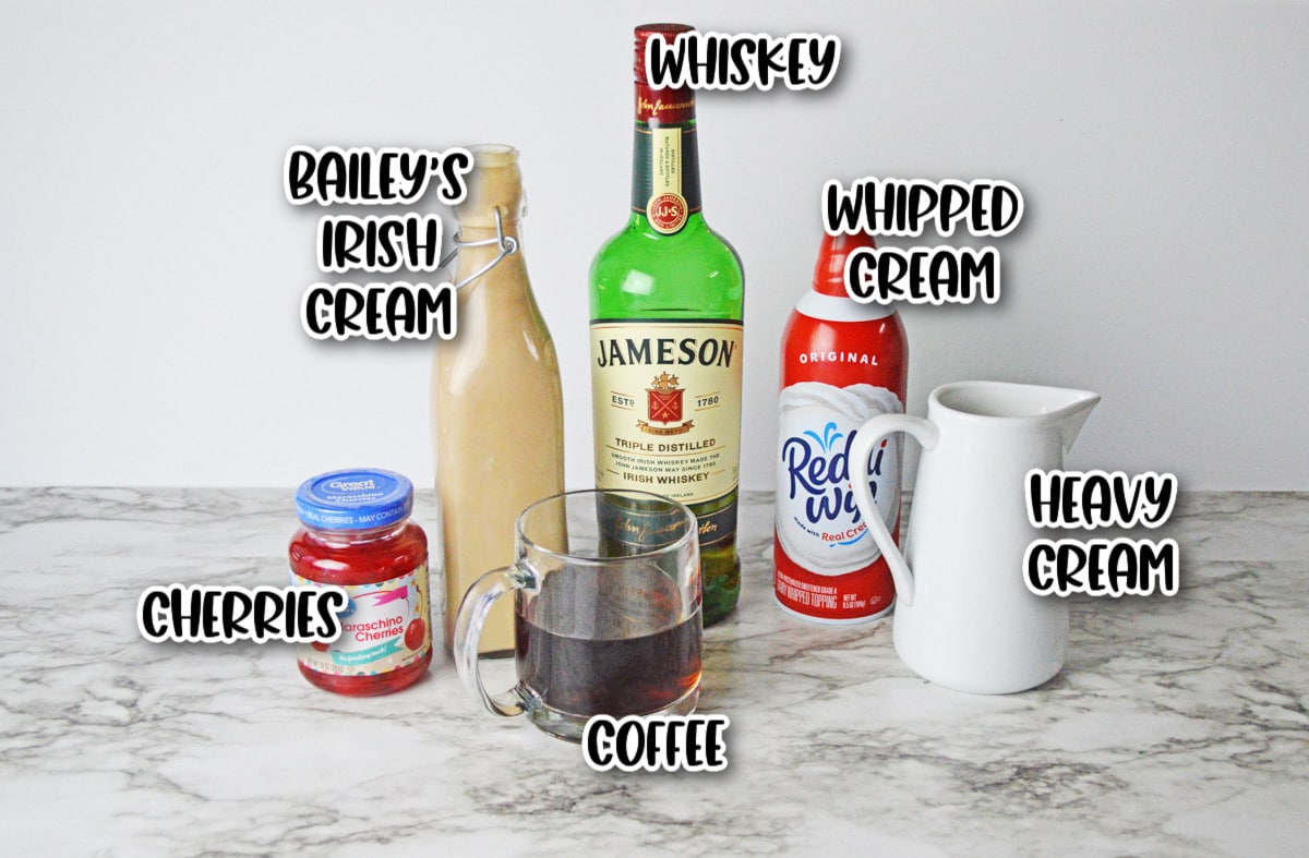 Ingredients for Dirty Irishman Cocktail